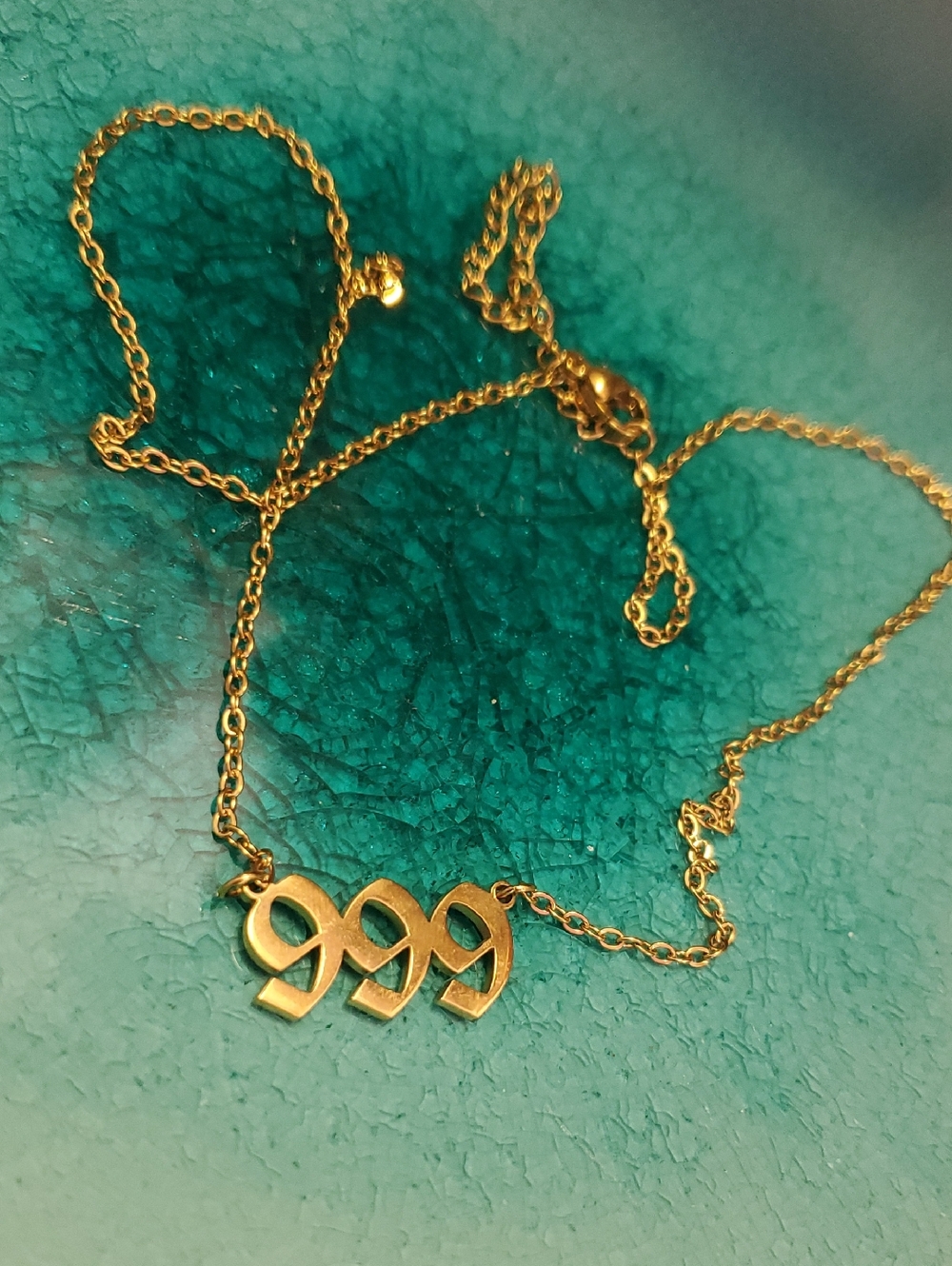 Gold Angel Number Necklace - 999 Elegant Chain D